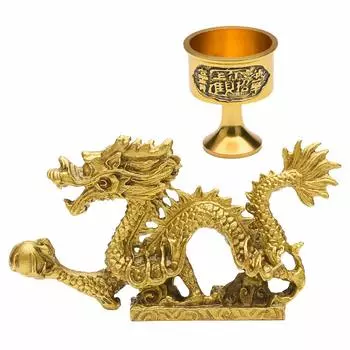 Дракон и Водяная Чаша Товары Фэн-шуй Бог Дракон Водяная Чаша Дракон Вход Удача Финансовая Удача Молитва Удачи Товары Набор из 2 Амулет