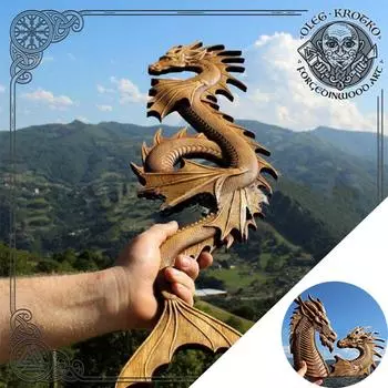 Дракон искусство скульптура дома статуя настольный орнамент украшения из смолы 13x0.8x12CM