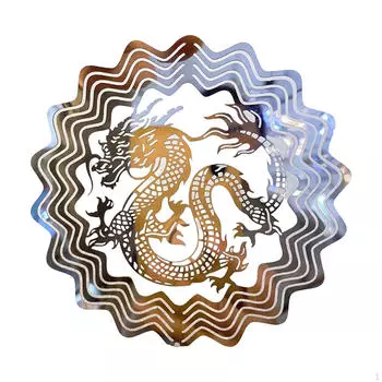 Дракон перезвон ветра ремесла светоотражающие цвета вращающийся кулон искусство украшения сада украшения для серебряный