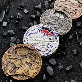 Драконья рулетка кости Fidget Spinner прочный цинковый сплав 7-в-1 винтажный дракон вращающийся кончик пальца гироскоп металлические кости реквизит для ролевых игр RPG