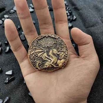 Драконья рулетка кости Fidget Spinner прочный цинковый сплав 7-в-1 винтажный дракон вращающийся кончик пальца гироскоп металлические кости реквизит для ролевых игр RPG