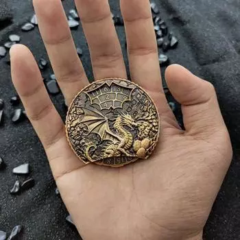 Драконья рулетка кости Fidget Spinner прочный цинковый сплав 7-в-1 винтажный дракон вращающийся кончик пальца гироскоп металлические кости реквизит для ролевых игр RPG