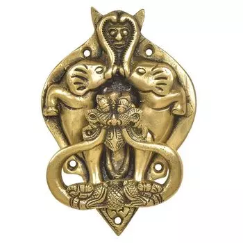 Дракон со слонами Латунные дверные молотки - Кольцо для двери Украшение двери - Золотые аксессуары для входной двери