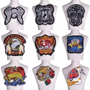 Дракон, тигр, волк, панк, байкерская нашивка, железная вышитая нашивка для одежды, наклейки для одежды, аксессуары для одежды