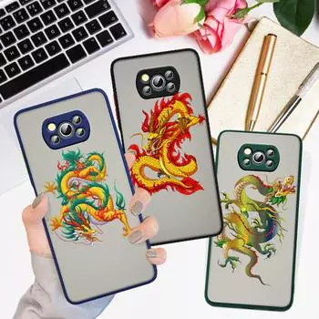 Дракон властный для Xiaomi Poco X3 GT NFC M3 Note 10 11 Ultra Lite 10T 10S CC9 Pro матовый полупрозрачный чехол для телефона Xiaomi Mi Poco X3 GT