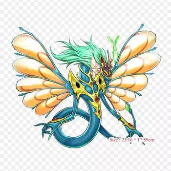 Дракон Yu Gi Oh Священные карты Yu Gi Oh Коллекционная карточка Утюг на теплопередаче Печать Виниловые нашивки Наклейка для одежды DIY Аппликации Моющиеся нашивки