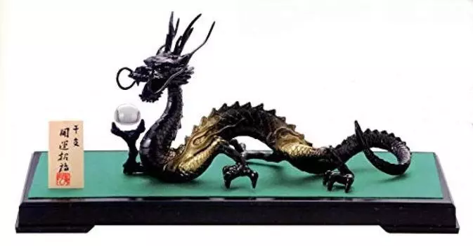 Дракон Знак зодиака удачи Фен-шуй Черный дракон Изготовлен из цинка в подарочной коробке Медная посуда Фен-шуй Дракон Год Дракона Статуэтка, Оберег, чёрный