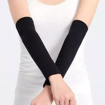 Dralon Arm Sleeves Men s and Women s Spring and Summer Thin Long Sleeves Elbow Pad Wrist Arm Air-Conditioned Room Joint Heattech Oversleeve Black 30cm (no finger hole) L