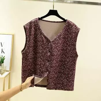 Dralon Цветочный Жилет с Внутренней Застежкой для Мамы Dark purple 2XL (60.00 kg-75.00 kg recommended