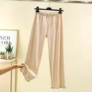 Dralon Lace Home Pants Women s Winter Velvet Padded plus Size Loose Pants Fever Loungewear Pajama Shorts Outwear Casual Pants Skin color 2XL (65.00 kg-80.00 kg recommended