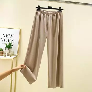 Dralon Winter Thickened Home High Waist Casual Loose Pants Khaki 2XL (70.00 kg-85.00 kg recommended