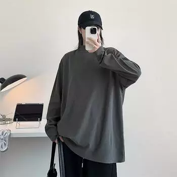 Dralon Женская водолазка с длинным рукавом Футболка женская повседневная базовая нижняя рубашка с капюшоном Осень Зима Теплая для женщин Свободные топы M белый