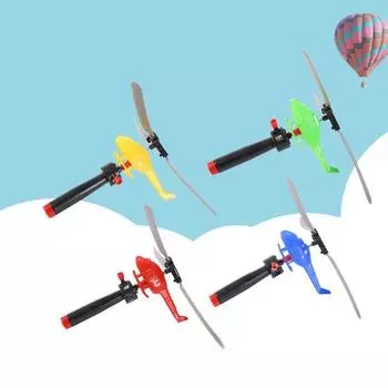 Draw Rope Pull Line Helicopter Toys Take-off Toy Drawstring Helicopter Toy Educational Toys random 1pc
