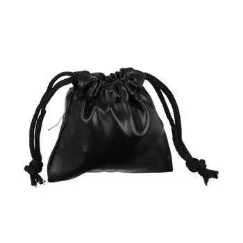 Draw String Bag Headphone Bags PU Leather Drawstring Bag Earphone Cable Pouch Game Controller 7x8cm
