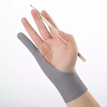 Drawing Gloves iPad Anti-Mistouch Drawing Drawing Board Painting Digital Panel Art Student Sketch Sweat-Proof Anti-Dirty Grinding Two Fingers One finger single gray buy one get one free S