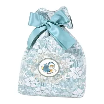 Drawstring Cosmetic Floral Accessory Case for Commuting to Cute Character Goods mofusand0021 Blue [Mofusand] Pouch, Pouch, Embroidery, Lace, Pattern,