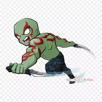 Drax The Destroyer Raccoon Термопереносная печать виниловые нашивки наклейки для одежды аппликации своими руками моющиеся нашивки
