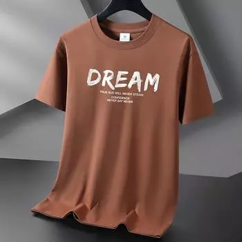 Dream 10 цветов, мужская футболка из чистого хлопка, свободная мужская футболка с круглым вырезом и коротким рукавом, большой размер S-6XL S