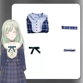 Dream Bang Its Mygo Wakaba Mutsumi Cosplay Costume Halloween Gift Party Grid,S