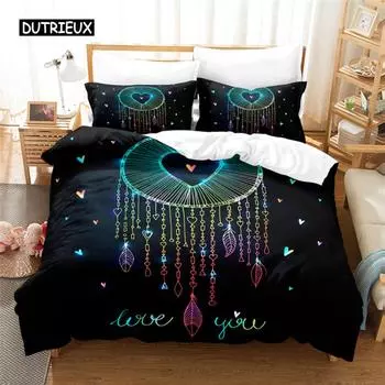 Dream Catcher Bedding Set Duvet Cover Set 3d Bedding Digital Printing Bed Linen Queen Size Bedding Set Fashion Design EU single(135x200cm)