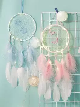 Dream Catcher Butterfly Wind Chimes Girls Room Pendant Bedroom Garden Outdoor Decorations Birthday Gift Creative Home Crafts синий