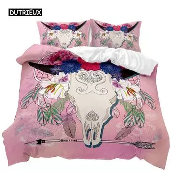 Ловец снов Набор пододеяльников Этнический племенной узор с перьями Комплект постельного белья Твин Комплект постельного белья Квин Кинг Сайз Полиэстер Покрывало EU single(135x200cm)