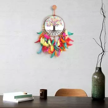 Dream Catcher Handmade Tree of Life Canvas Dreamcatcher for Bedrooms Office Balcony Outdoors Garden Car Hanging