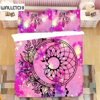 Dream Catcher Пододеяльник King Double Розовый Starry Universe Queen Size для детей и девочек Пододеяльник из микрофибры EU single(135x200cm)