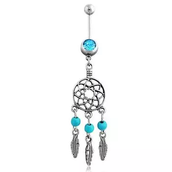Dream Chaser в европейском и американском стиле с бирюзовым кольцом для пупка для ногтей