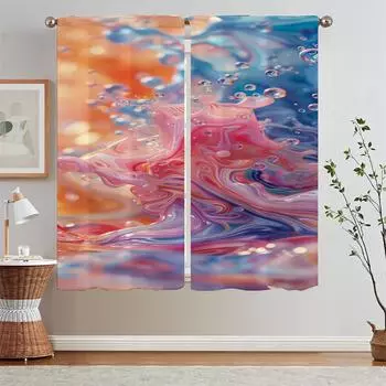 Dream Dopamine Color3 Blackout Curtain Living Room Decoration Kitchen Curtains for Doors Home Interior Curtains Window Blinds W50xH70cmx2pcs-CL