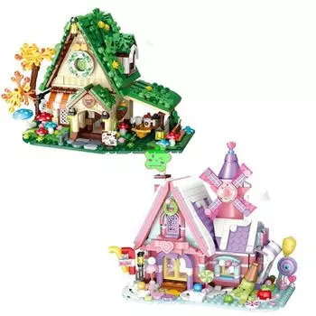 Dream Fairy Tale Coffee House Series Jungle Cottage Candy Castle Модель Строительные блоки Игрушки для творческой сборки Детские подарки