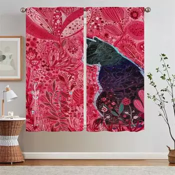 Dream Pet Luxury Curtains for Living Room on Sale Tentacles Bedroom Blackout Curtains 2 Pcs Set Blinds Fabric Curtain Tiebacks W50xH70cmx2pcs-CL