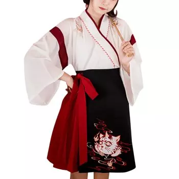 Dream Shrine Maiden Японский Японский Храм Школьный Костюм [LanBuff] Костюм, Косплей, Бант, Женский, Свободный, Милый, Одежда, Стиль, Хэллоуин,