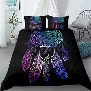 Dreamcatcher Ethnic Bedding Set Single Twin Double Queen King Cal King Size Bed Linen Set EU single(135x200cm)