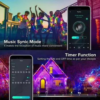 Dreamcolor рождественские огни гирлянда BT музыка WS2812B RGBIC адресное освещение вечеринка свадьба гирлянда украшение на открытом воздухе USB DC5V 2 Meters