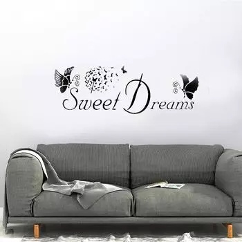 Dreams Love съемные наклейки на стену сладкая цитата наклейки для спальни DIY бабочка 49*29 cm