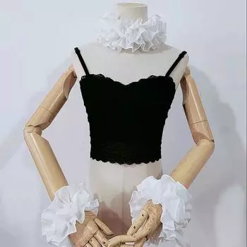 Dreamy Wave Retro Court Style, знаменитый французский стиль, шифоновый воротник-стойка, защитный воротник для шеи, универсальный поддельный воротник, рукав для руки