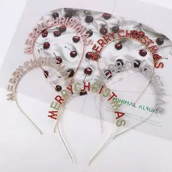 Dree Up Zinc Zinc Alloy Female Jewelry Korean Style Hair Hoop Merry Christmas Headband Rhinestone Crown розового золота