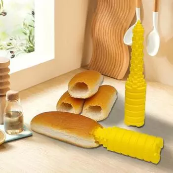 Дрель для булочек для хот-догов предотвращает утечки, приспособление для проделывания отверстий в булочках для сосисок, простая очистка, выпечка жёлтый