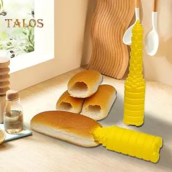 Дрель для булочек для хот-догов, предотвращающая утечку, создатель отверстий для булочек для колбасы, легко очищаемые принадлежности для выпечки, принадлежности для барбекю, гриля, домашней кухни, пекарни красный