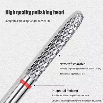 Дрель для ногтей, электрическая шлифовальная головка, вольфрамовая сталь, керамический маникюрный инструмент, дизайн ногтей Fine