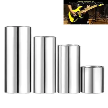 Dreld Guitar Slide Set Silver Stainless Steel Cylinder Tone Bar Гитарные аксессуары 4 шт 7см/6см/5.1см/2.8см