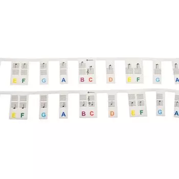 Dreld Наклейки для пианино 61 клавиша Наклейки для клавиатуры Наклейки для клавиатуры Силиконовый лист для начинающих Руководство по нотам для пианино Руководство по нотам для практики Легко снимаются ABC