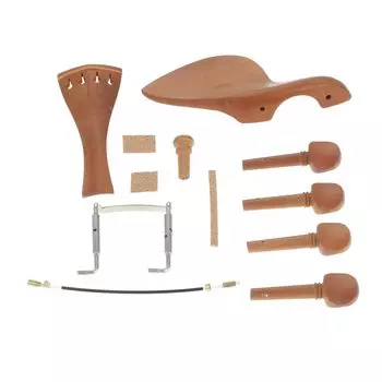 Dreld Violin Fitting Natsume Violin Chin Violin Accessories Rust String Instrument Shoulder Violin Chin Violin Replacement 12pcs Included Set, Wood,