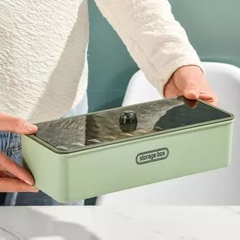 Дренажный двухслойный держатель для палочек для еды Пылезащитный контейнер для хранения столовых приборов Клетка для палочек для еды Кухня зелёный