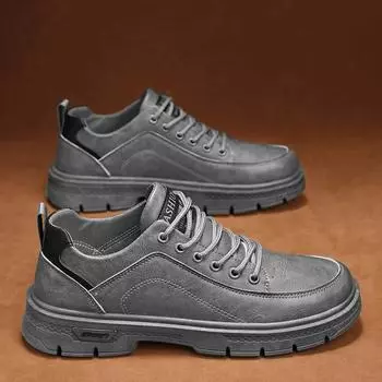 Dress Booty Man Men s Leather Winter Shoes Casual Sneakers Work Safety Shoes Men s Rock Boots Taco Ankle Boots Brown Boot Mens & 39