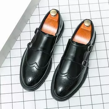 Dress business leather shoes men s new block casual leather shoes heightened tassel one pedal loafers men 38