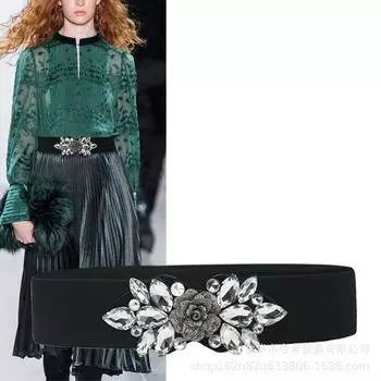 Dress For Women Strap Belt Sweater Rose Flower Cummerbunds Women Waistband Elastic Belt Waist Belt шампанского