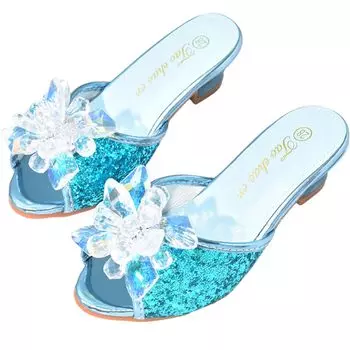 Dress Princess Play Princess Birthday [Perriberry] Shoes, Kids, Formal, Girls Shoes, Glitter, Sandals, Shoes, Accessories, Toys, Gifts, Christmas, синий