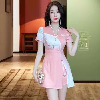 Dress Sexy Health Slim Looking Technician Overalls 3102 Pink 2XL(Suggested [62.50 kg-66.00 kg wear]])